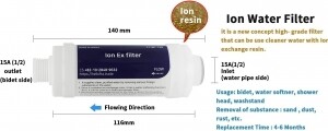5pc Bidet Ion Water Filter Replacement Set Screw Premium Type 15mm: Ion Resin for Brondell Swash 1400 Luxury Bidet Toilet Seat…*